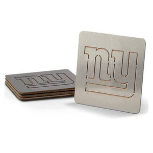 NFL New York Giants Stainless Steel Cork Square Sportulas Boasters Coasters 3